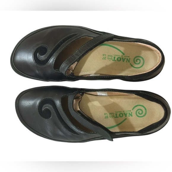 NAOT Matai Swirl Mary Jane Shoes Black Leather EU37 US 6-6.5 Excellent Like NWOT - Picture 8 of 13